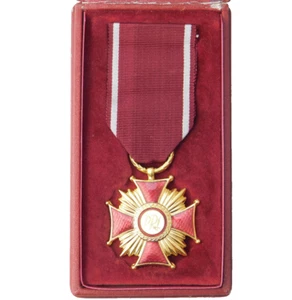 4473 WW2 POLISH 1ST CLASS CROSS OF MERIT PRL POLAND - Picture 1 of 6