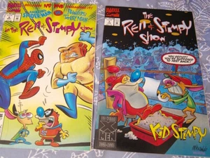 2 Vtg REN STIMPY COMICS: #6 05-93 SPIDEY v PowderTOAST MAN / #7 06-93 KID STIMPY - Picture 1 of 12