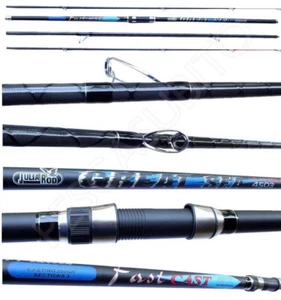 Canna Surfcasting 3 Pezzi Ripartita Julia Rod Carbonio Pesca Mare Spiaggia Lanci - Foto 1 di 4