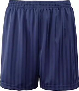 2 Pack Kids PE Shorts School Sports Football Shadow Stripe Gym Outdoor Unisex - Picture 1 of 3