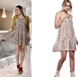 NEW Blu Pepper Womens Dress Size Large Floral Brown Fall Flowy Sundress Summer - Picture 1 of 5