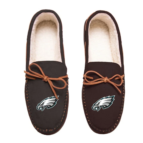NFL Moccasin Slippers Philadelphia Eagles Men's M/L sizes Sherpa Lined - Comfy Cover