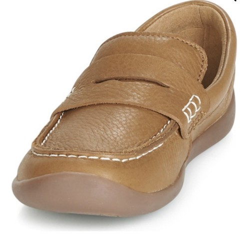 Mocassini mocassino Clarks Artist Stride marrone chiaro in pelle per bambini taglia 5 5 F