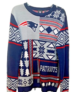 Maglione uomo NEW ENGLAND PATRIOTS taglia media manica lunga girocollo multicolore - Foto 1 di 7
