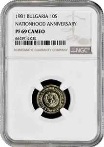 Bulgaria 10 stotinki 1981, NGC PF69 CAM, "1300th Anniv. of Bulgaria"  TopPop 1/0 - Picture 1 of 2