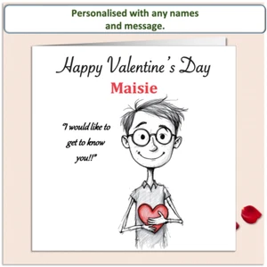 Biglietto San Valentino Personalizzato 'Mollie e Doodle' - Vorrei conoscerti - Foto 1 di 5