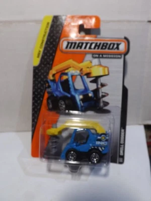 2013 Matchbox Blue & Yellow Drill Digger MBX Construction 112/120 - Image 1 of 3