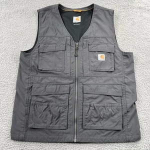 Carhartt Briscoe Vest Mens Medium Gray Water Resistant Vented Utility Workwear - Picture 1 of 12