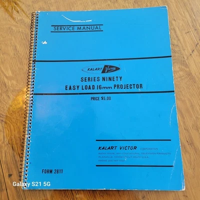 DE COLECCIÓN KALART / VICTOR SERIES 90, 16mm PROYECTOR DE PELÍCULA MANUAL DE SERVICIO Y PIEZAS Foto 1 de 3