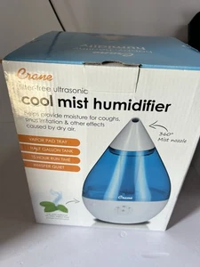 Humidifier New Filter Free Ultrasonic Cool Mist Whisper Quiet Vapor Tray byCrane - Picture 1 of 7