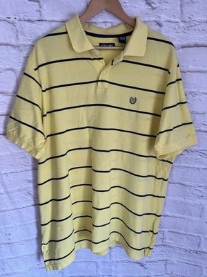 Chaps Polo Shirt Big & Tall Sizing Men’s 2XB Yellow & Blue Stripes  - Image 1 of 4