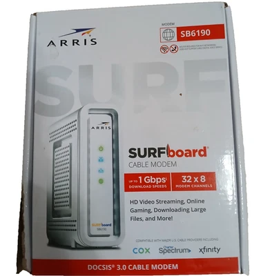 ARRIS Surfboard SB6190-RB DOCSIS 3.0 Cable Modem, White  - Image 1 of 2