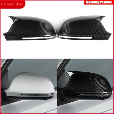 Real Dry Carbon Fiber Side Rearview Mirror Cap Cover For Audi A4 B8 2009-2012 Foto 1 de 4