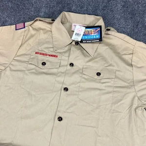 Boy Scouts of America Jugend Uniform Hemd XXL hellbraun kurzarm neu mit Etikett offiziell BSA - Bild 1 von 12