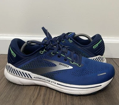 Кроссовки беговые Brooks Adrenaline GTS 22 синие белые неоново-зеленые мужские - размер 10 D - Изображение 1 из 4