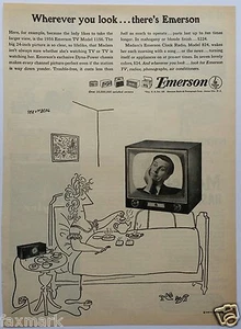 Anuncio de la revista de televisión 1948 arte de dibujos animados de Saul Steinberg - Imagen 1 de 2