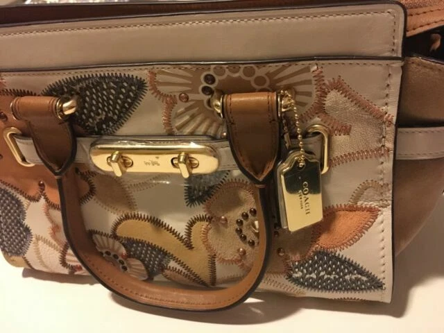 Coach Swagger 27 Women's Crossbody Medium Patchwork Tea Rose Handbag F24969