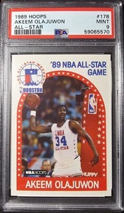 1989-90 NBA Hoops All-Star Game #178 Hakeem Olajuwon the Dream HOU HOF MT PSA 9 - Bild 1 von 8