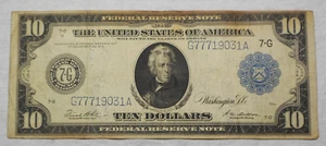 1914 $10 Federal Reserve Large Size Note, 7-G - Picture 1 of 6