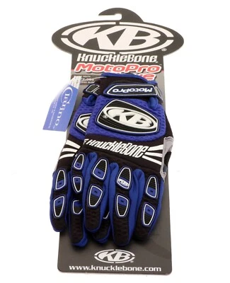 KnuckleBone MotoPro Glove Kids Gloves Blue YOUTH LARGE L 10 Riding NEW NOS - Image 1 of 4