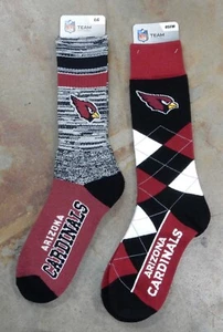 NFL Arizona Cardinals 2 Pack Gift Set OSFM Men's Dress Socks Argyle Retro Large - Picture 1 of 1