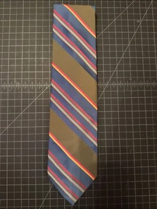 Wemlon By Wembley Green Blue Pink Yellow Striped Necktie Used - Picture 1 of 6