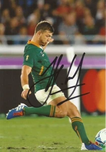 SOUTH AFRICA RUGBY: HANDRE POLLARD SIGNED 6x4 WORLD CUP PHOTO+COA *PROOF* - Picture 1 of 2