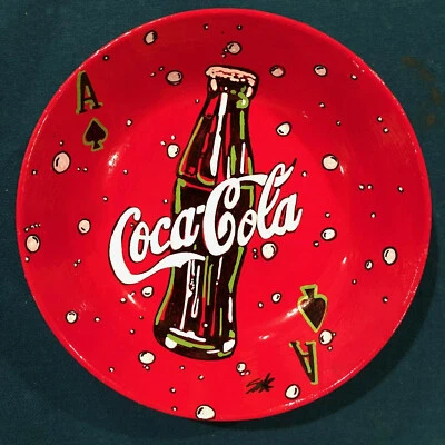 STEVE KAUFMAN ALL ORIGINAL Coca Cola painting drawing SIGNED COA Bowl Coke - Image 1 of 4