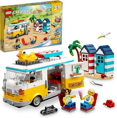 NEW LEGO Creator Beach Camper Van 31138 House Hut Icecream Shop 3in-1 Sealed NIB - Image 1 of 3