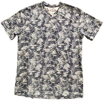 Robert Graham Deke Men's Cotton Tee Blue White Small S Designer EUC $78 - Image 1 of 4