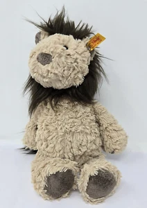 Peluche Steiff LIONEL Leone 12" morbido imbottito con bottone etichetta auricolare - beige e marrone 20 cm - Foto 1 di 14