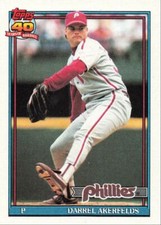 1991 Topps Baseball Darrel Akerfelds Philadelphia Phillies #524