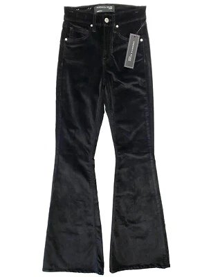 VERONICA BEARD Womens Sheridan Exaggerated Flare Velvet Jeans Black (MSRP $298) - Image 1 of 3