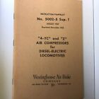 1947 PAMPHLET No. 5002-5 sup. 1 AIR COMPRESSOR for DIESEL ELECTRIC LOCOMOTIVES
