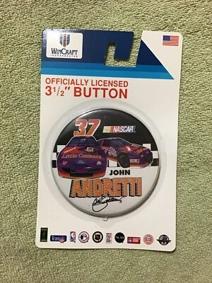 1995 JOHN ANDRETTI #37 Kmart Wincraft 3 1/2 Inch Button Pin NEW / Unused - Image 1 of 2