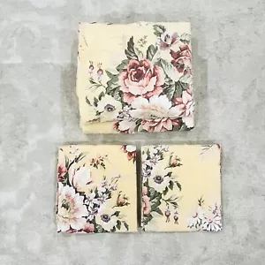 Vtg Ralph Lauren Sophie Brooke Yellow Floral King Size 4 Piece Sheet Set Cotton - Picture 1 of 4