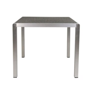 Outdoor Dining Table – Anodized Aluminum Base, Wicker Table Top, Square - Picture 1 of 11