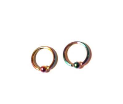 2  18g 5/16 Rainbow Surgical Steel 316L Prince Albert Decor Shaft Head Sexy Gift - Image 1 of 2