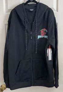 NWT RGSTR World Tour Black Zip Hoodie Jacket Men's Grim Reeper Graphic Sz XXL - Picture 1 of 13