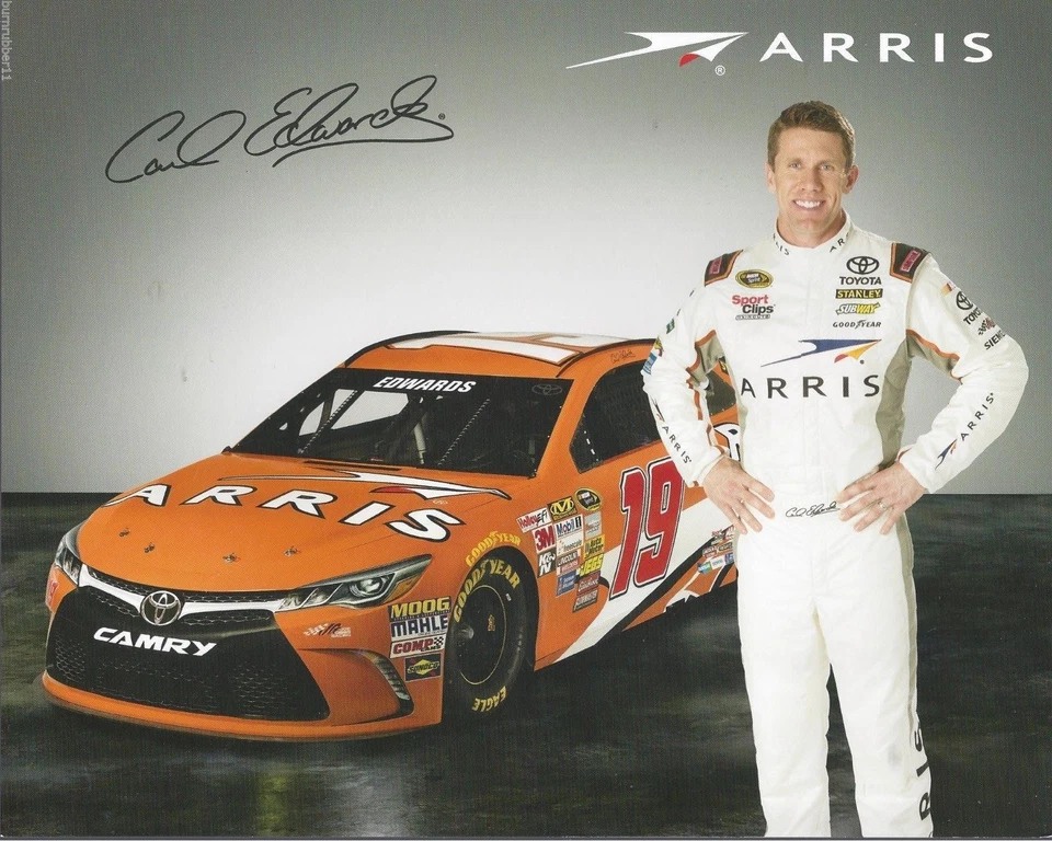 2015 CARL EDWARDS "ARRIS TOYOTA" #19 NASCAR SPRINT CUP POSTCARD - Image 1 of 1