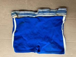 Vintage Mens Jimmy Jean Swim Trunk Shorts 1950 ? 1960 ? Blue Double Knit Nylon - Picture 1 of 3