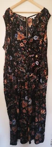 Yumi Plus Size Curve Sleeveless Women's Jumpsuit UK 26 EU 54 Floral Peacock - Picture 1 of 8