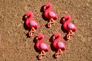 Set of 5 PINK FLAMINGO bulletin board pushpins, thumbtacks, or magnets - Picture 1 of 11