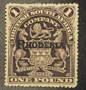 RHODESIA 72 Precioso Como Nuevo Ligero Bisagras Libra Valor DE - Imagen 1 de 1