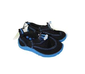 Speedo Kids Breathable Mesh Slip-On Water Shoes Size S (5-6) Black/Blue - Picture 1 of 5