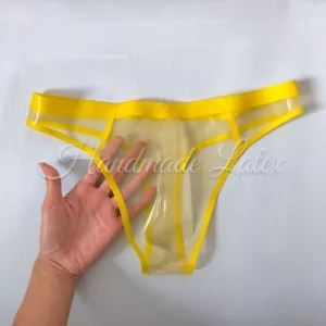 Slip in lattice rigonfiamento potenziato per uomo mutandine in gomma con bordi pantaloncini fatti a mano - Foto 1 di 5