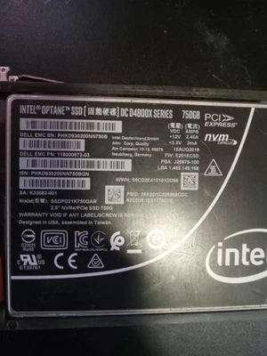 INTEL OPTANE DC4800X SERIES SSDPD21K750GAR 2.5" NVMe/PCIe ssd 750gb - Image 1 of 2