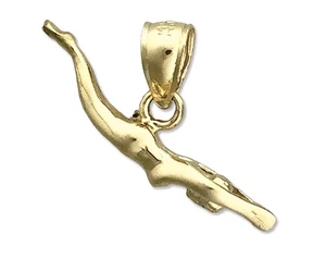 Dije nadador femenino 3D oro 14K - Imagen 1 de 6