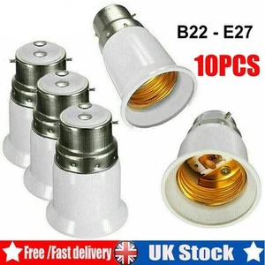 1-10x B22 To E27 Light Socket Adapter Bayonet Lamp Base To Edison E27 Bulb Screw - Picture 1 of 13