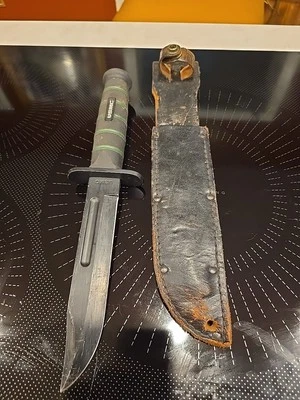 Cuchillo negro de rescate táctico 12 marines USMC 7 hojas Foto 1 de 4